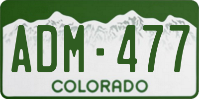CO license plate ADM477