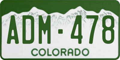 CO license plate ADM478
