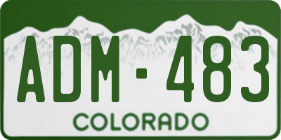 CO license plate ADM483