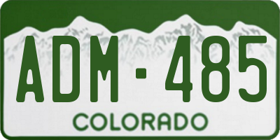 CO license plate ADM485