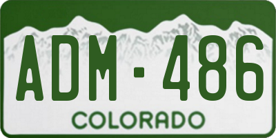 CO license plate ADM486