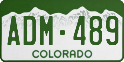 CO license plate ADM489