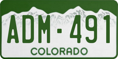 CO license plate ADM491