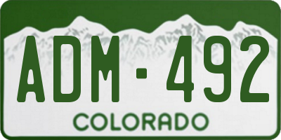 CO license plate ADM492