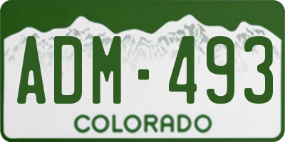 CO license plate ADM493