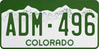 CO license plate ADM496
