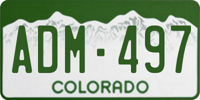 CO license plate ADM497