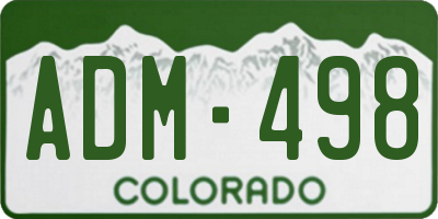 CO license plate ADM498