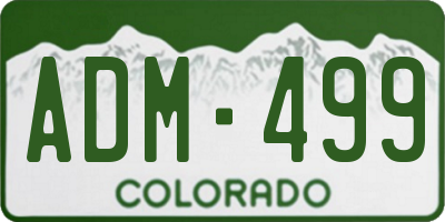 CO license plate ADM499