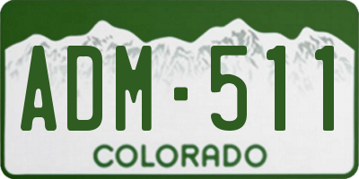 CO license plate ADM511