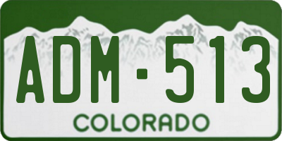 CO license plate ADM513