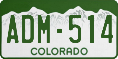 CO license plate ADM514