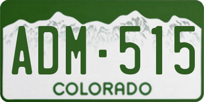 CO license plate ADM515