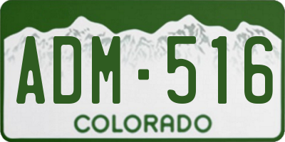 CO license plate ADM516