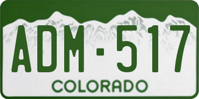 CO license plate ADM517