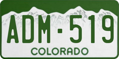 CO license plate ADM519