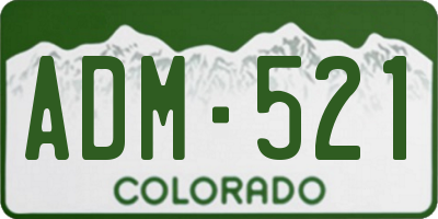 CO license plate ADM521