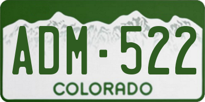 CO license plate ADM522