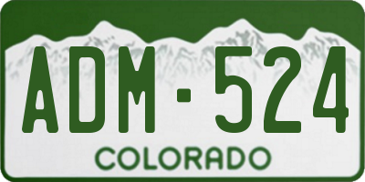 CO license plate ADM524