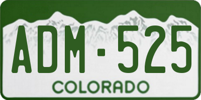 CO license plate ADM525