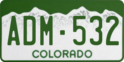CO license plate ADM532