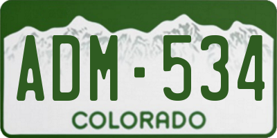 CO license plate ADM534
