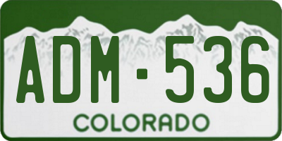 CO license plate ADM536