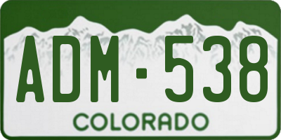 CO license plate ADM538