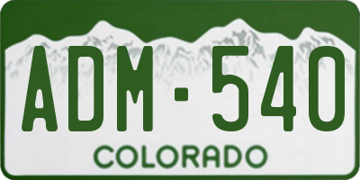CO license plate ADM540