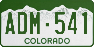 CO license plate ADM541
