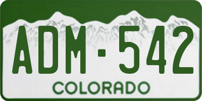 CO license plate ADM542