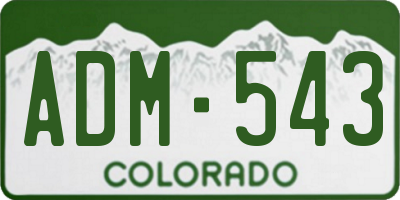 CO license plate ADM543