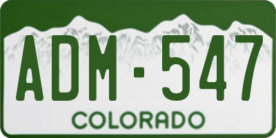 CO license plate ADM547