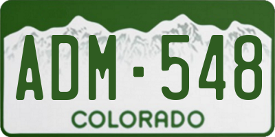 CO license plate ADM548