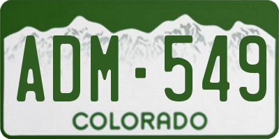 CO license plate ADM549