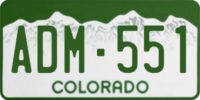 CO license plate ADM551