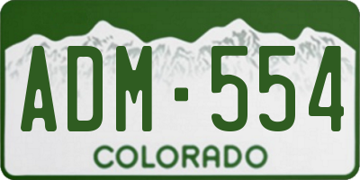 CO license plate ADM554