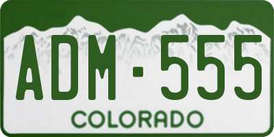 CO license plate ADM555