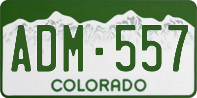 CO license plate ADM557