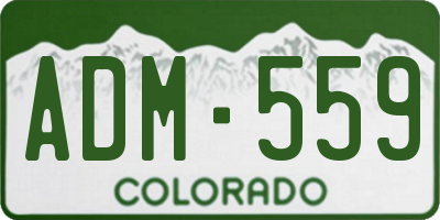 CO license plate ADM559