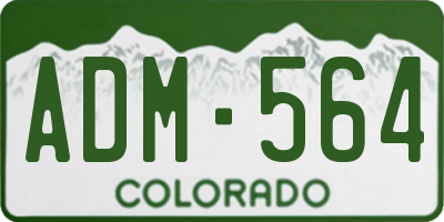 CO license plate ADM564