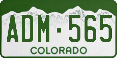 CO license plate ADM565