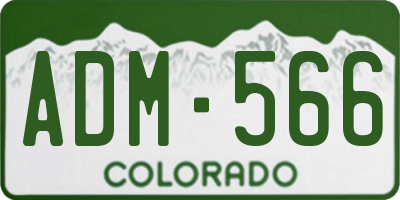 CO license plate ADM566