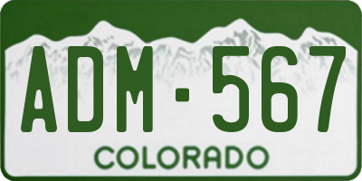 CO license plate ADM567