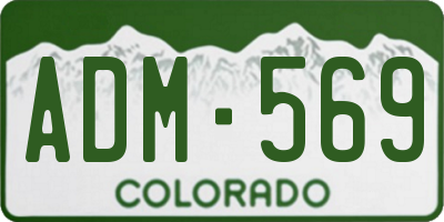 CO license plate ADM569