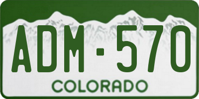 CO license plate ADM570