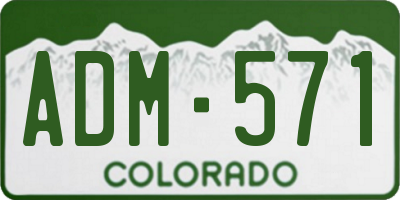 CO license plate ADM571