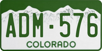 CO license plate ADM576