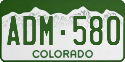 CO license plate ADM580