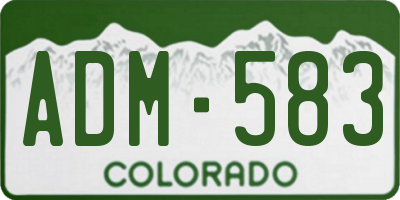CO license plate ADM583
